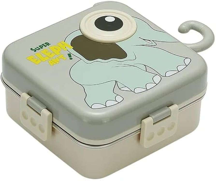 Fun & Cute Cartoon Bento Lunch Box for Kids 🦕🐱🐘 – 1100ml Capacity