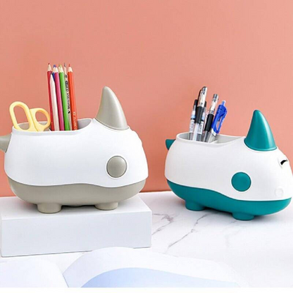 Rhino Stationery Holder with Piggy Bank